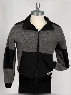 Hooey Men’s Gray and Black Colorblock Zip-Up Sweater Jacket Size Medium